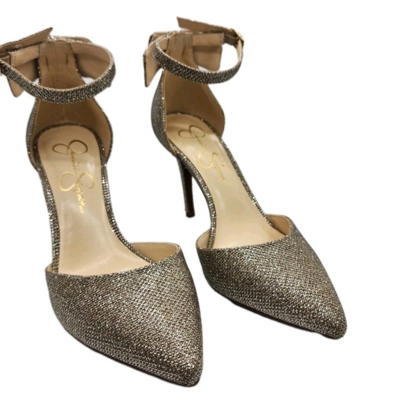 Jessica Simpson Women’s Glitter Ankle Strap Heels – Size 7.5 (Pre-Owned) - Picture 2 of 6